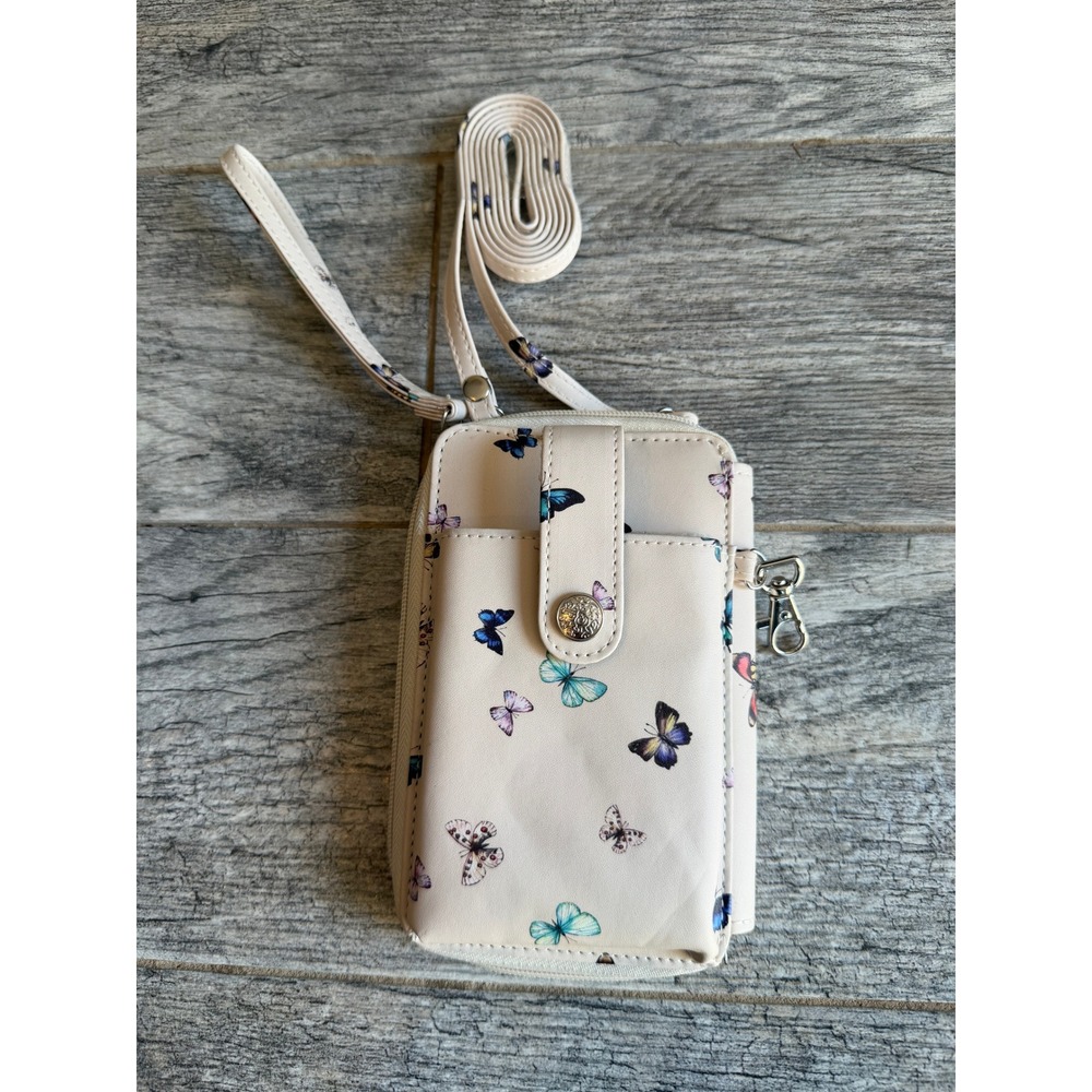 Mundi Butterfly Crossbody Wallet RfID Faux Leather Phone Purse Wristlet NWOT